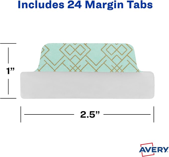 Avery Margin Ultra Tabs, 2.5" x 1", 24 Repositionable Page Tabs - Image 7