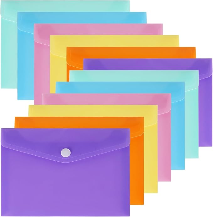 Plastic Envelopes 10 Pack Clear Document Folders，Plastic Envelopes by Unknown