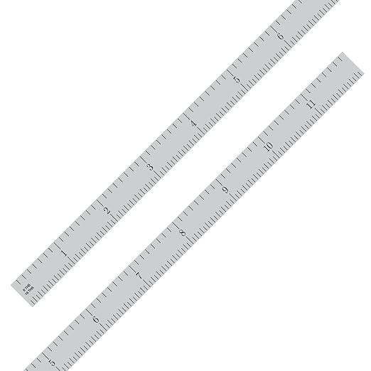 PEC Tools Steel Rule, 12 Inch, 4R Satin Chrome Finish, Made in USA - Image 2