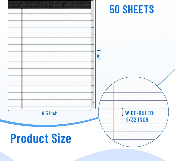 2pcs Legal Pads 8.5 x 11, Notepads 8.5 x 11 Inch, Memo Pads, Perforate Legal - Image 2