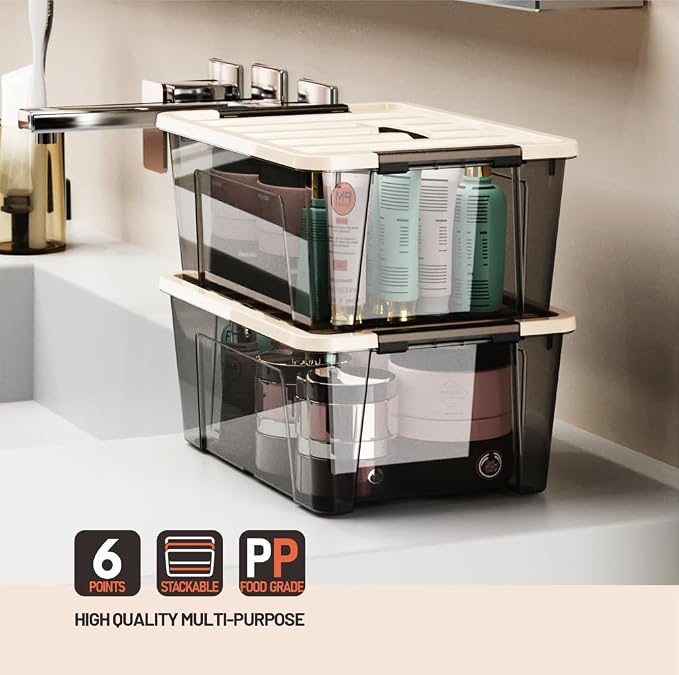 WYT Small Clear 5-Quart Plastic Storage Container Bin - Image 7