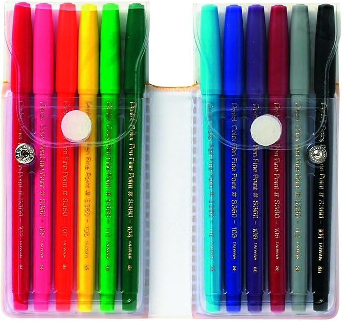 Pentel Arts Color Pen, 12-Color Set - Image 2
