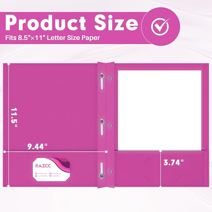 Two Pocket Folders, RAZCC 50 Pack Two Pocket Folders - Image 2