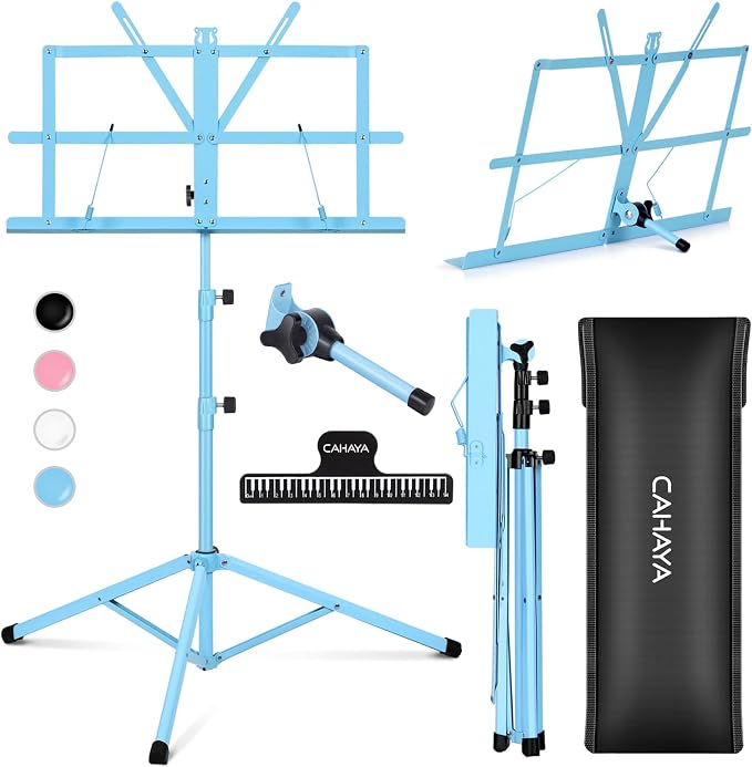 CAHAYA Portable Sheet Music Stand: Dual Use Desktop Book Holder Folding by CAHAYA