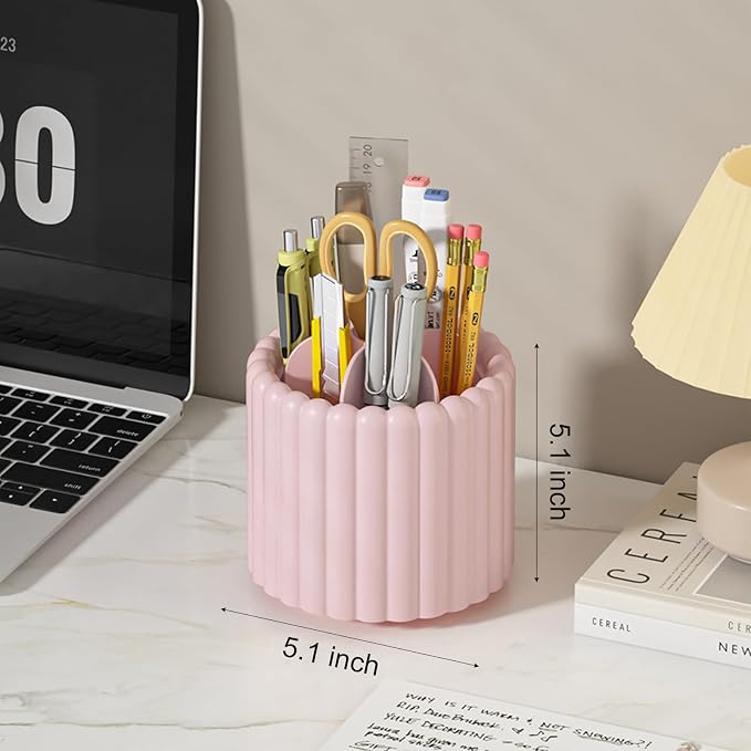 Anyoifax 360° Rotating Pen Holder 7 Slots Desk Organizer Removable Pencil Cup - Image 5