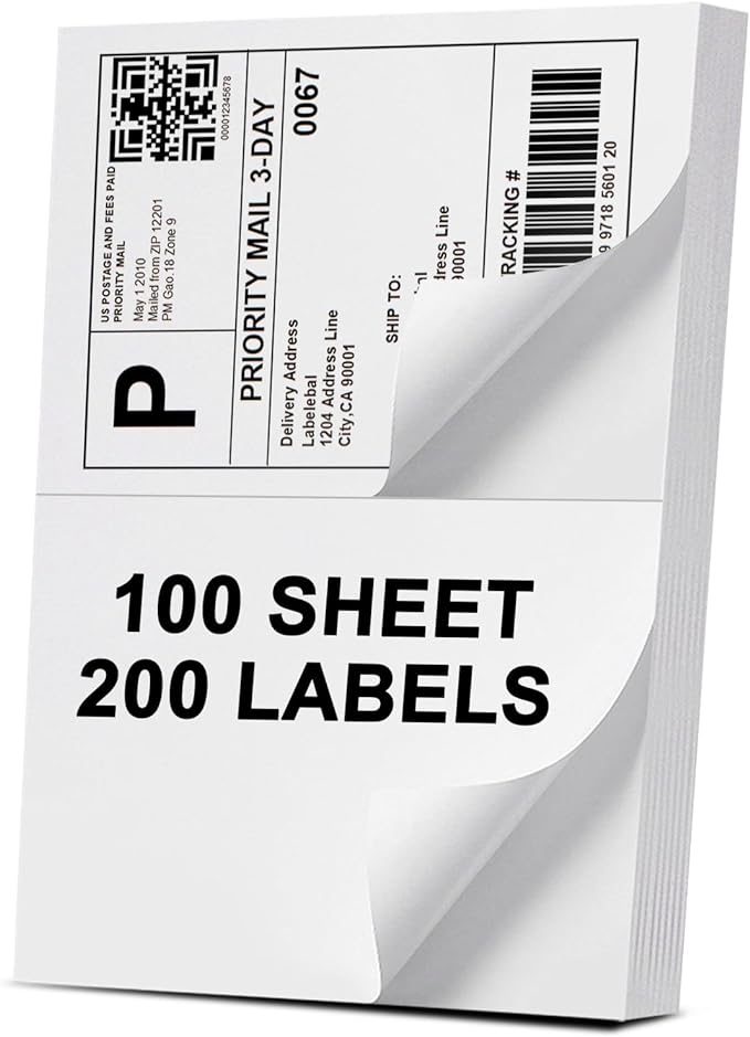 Address Labels, 2 UP Shipping Stickers by Labelebal