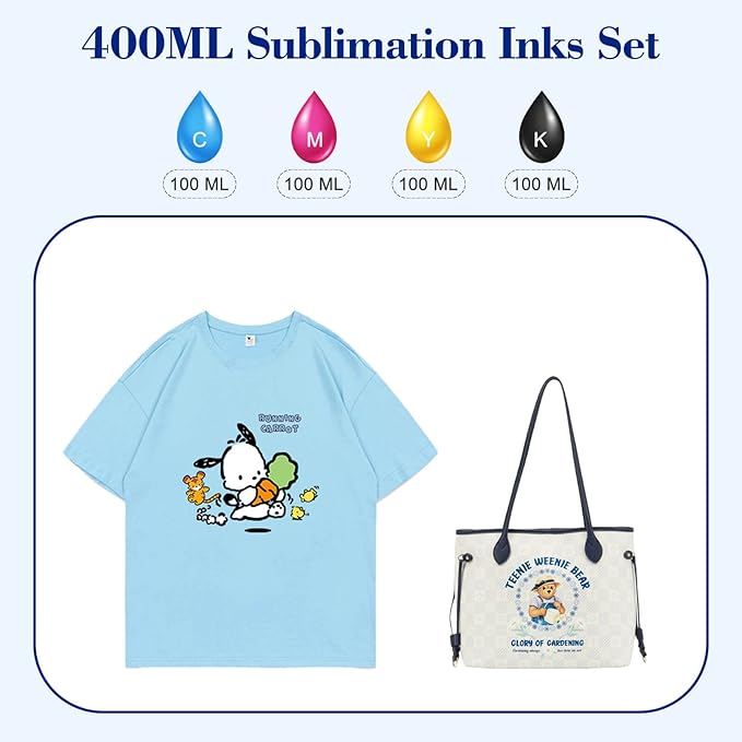Pristar Sublimation Ink for EPS Ecotank ET 2803 ET-2800 ET-4800 ET-2850 2840 ET-2710 ET 2720 ET 2760 ET-15000 ET-3760 ET-2400 ET-2750 5170 400 ml Supertank Printer Autofill Ink for Sublimation Transfe-DeskLoop Office