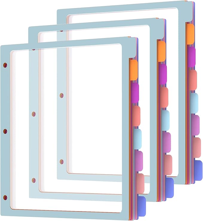 HABGP Binder Dividers with Tabs, 8 Tab Dividers by HABGP