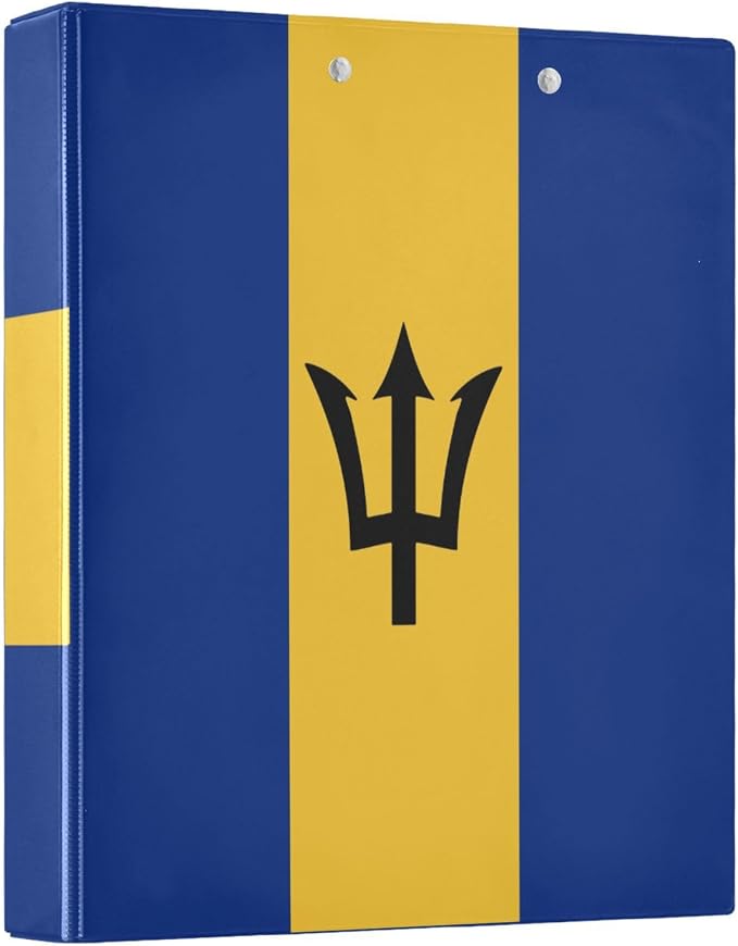 Barbados Flag 3-Ring Binder, 1.5 Inch D-Ring Organizer Folder Clipboard Binder by Unknown