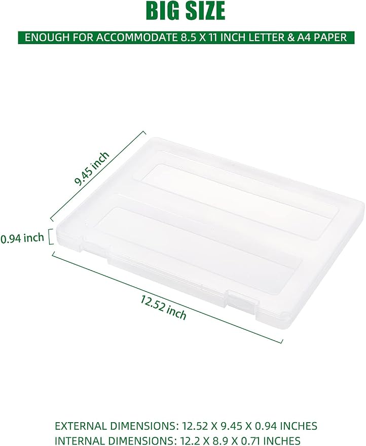 Denkee 8 Pack A4 Paper Organizer Box, Plastic Board Game Storage - Image 4