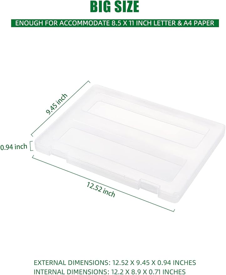 Denkee 4 Pack A4 Paper Organizer Box, Plastic Scrapbook Paper Organizer - Image 2