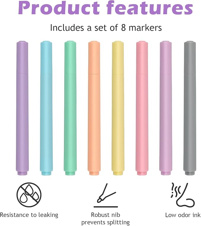 Ddaowanx Dry Erase Markers, Aesthetic Erasable Whiteboard Marker, Gifts - Image 3