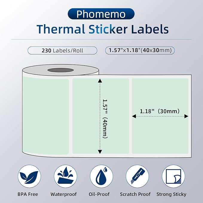 Phomemo Thermal Labels for M110/M120/M220/M150/M250/M221 Label Maker, - Image 2