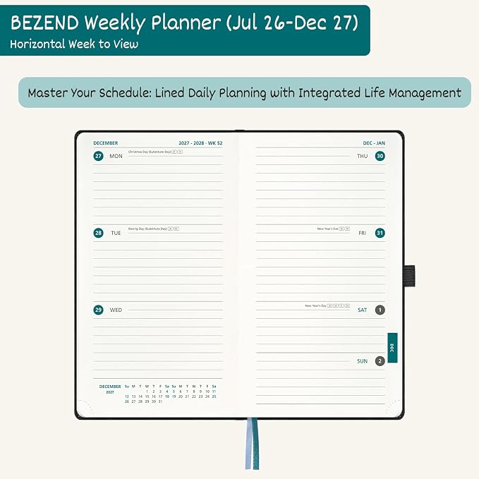 BEZEND Pocket Planner 2026-2027 Weekly and Monthly 18-Month Academic Calendar - Image 2
