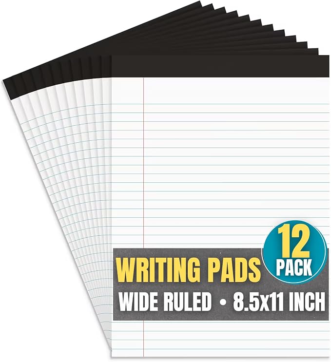 1InTheOffice Writing Pads 8.5 x 11, Wide Ruled Note Pads, Letter Size Writing - Image 9