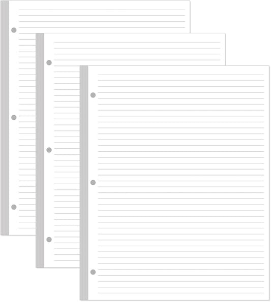 3-Hole Line Paper Refills, Letter Size Loose-Leaf Paper, 300 Sheets/600 Pages by Yaridar