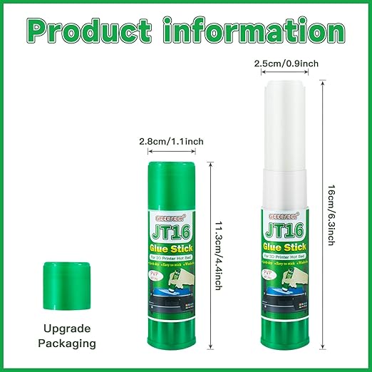 Geeetech 6pc 3D Printer Glue Sticks, 3D Printer Bed Adhesive for Hot Bed Printing, 36 Gram Each, Washable, PVP Solid 3D Print Glue Stick 3D Gloop for PLA/ABS/PETG/PC/PA/TPU-DeskLoop Office