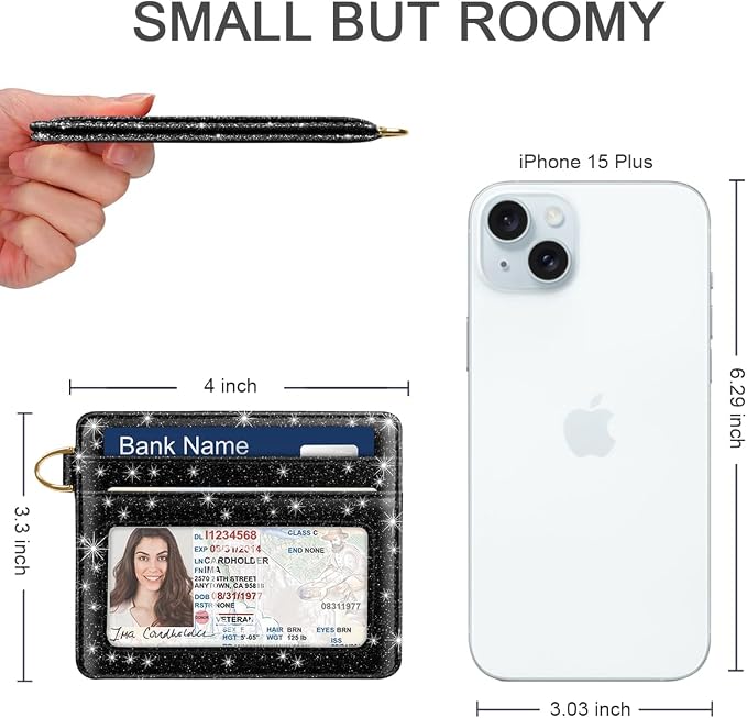 Slim Minimalist Front Pocket RFID Blocking Credit Card Holder Small Wallet Cute - Image 3