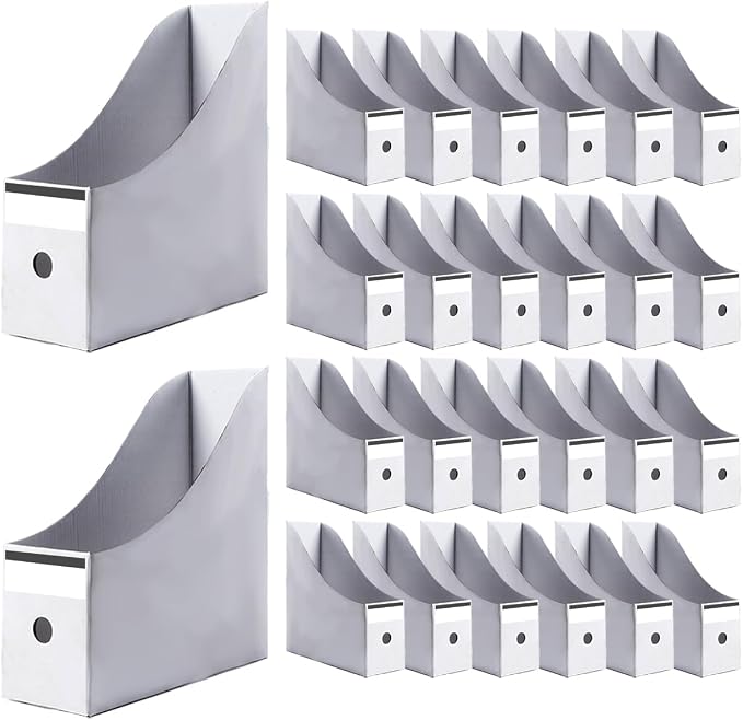 24 Pcs Cardboard Magazine File Holders Organizer Box Magazine Holder Sturdy by Voittozege