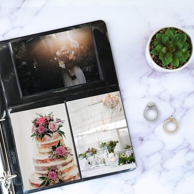 StoreSMART - Photo/Postcard Page for 3-Ring Binders - Archival-Safe Plastic - Three 4" x 6" Pocket - Holds six Photos/Postcards - 200-Pack - LC46-200