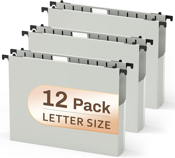 12 Pack Hanging File Folders Letter Size, Letter Size Hanging Folders, Letter by PNETTCO