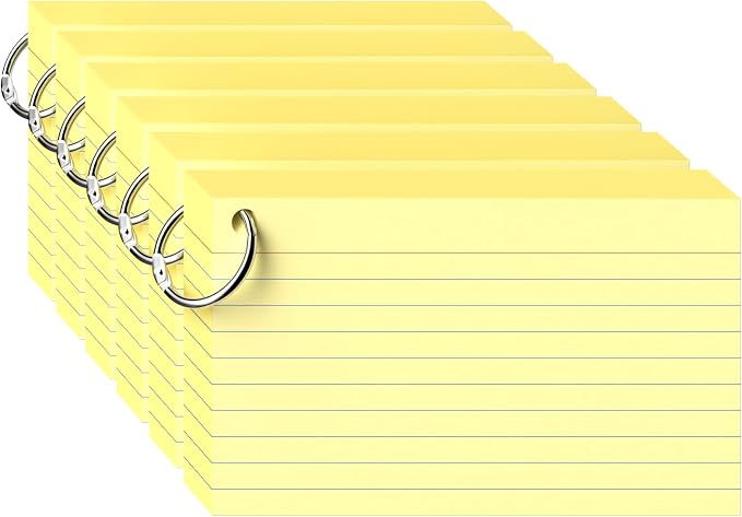 300 Count Yellow Index Cards 3x5 Inch by WAYISUL