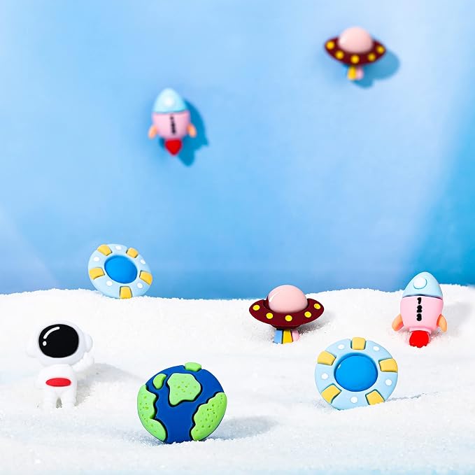 Pajean 25 Pcs Cute Space Push Pins Office Pins Rocket Spaceship Astronaut Space - Image 3