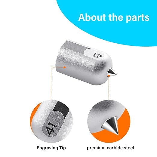 Engraving Tip for Maker Cutting Machines - Premium Carbide Steel Engraving Tool for Flat, Soft Metals, Leather, Acrylic, Plastic, Anodized or Sublimated Aluminum-DeskLoop Office