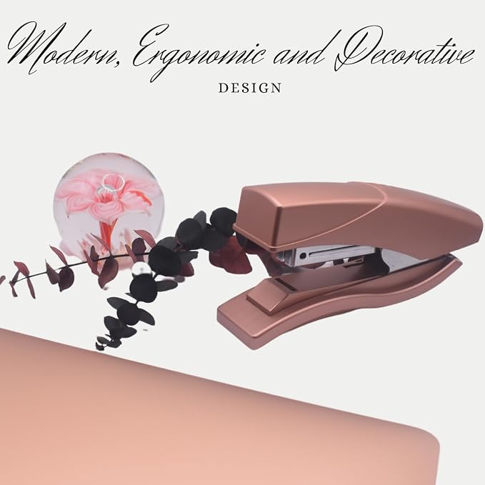 Ergonomic Desk Stapler Rose Gold - Image 2