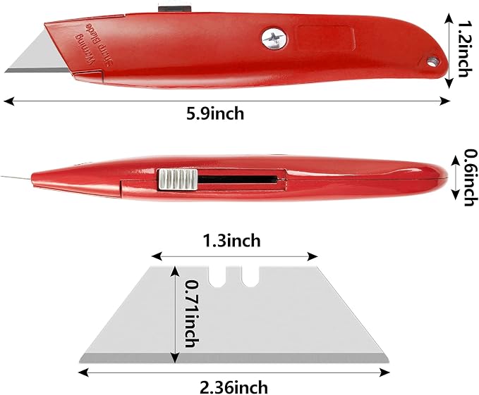 DIYSELF 2Pack Utility Knife Box Cutter Retractable Razor Blade Heavy Duty Box - Image 4