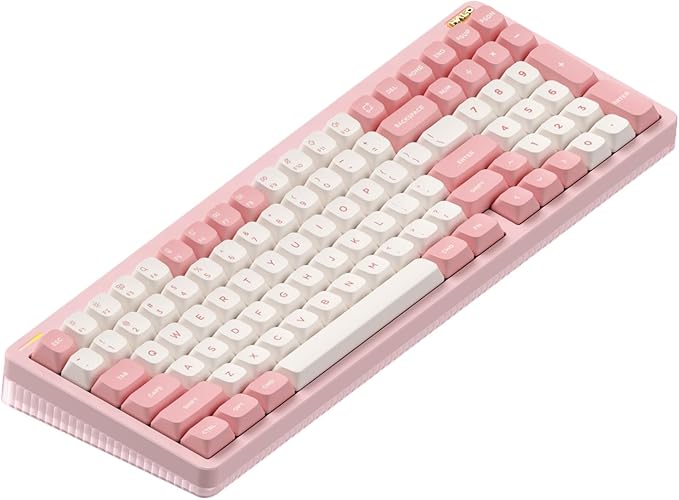 nuphy Halo96 V2 Wireless Keyboard,Gasket Structure,96% Hot Swappable Gaming Keyboard, 99 Kyes RGB Backlit Mechanical Keyboard, Support QMK/VIA,Bluetooth/USB-C/2.4GHz-Pink,Mint Switches (37gf).-DeskLoop Office