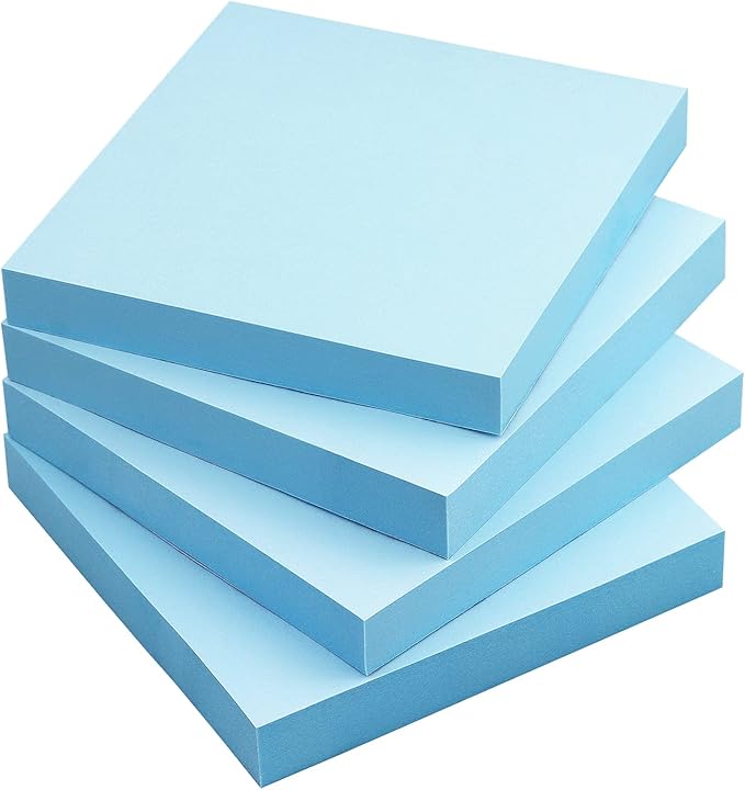 Sticky Notes 3x3 Self-Stick Notes Bright Colors Sticky Notes 4 Pads 100 by EasternWolf