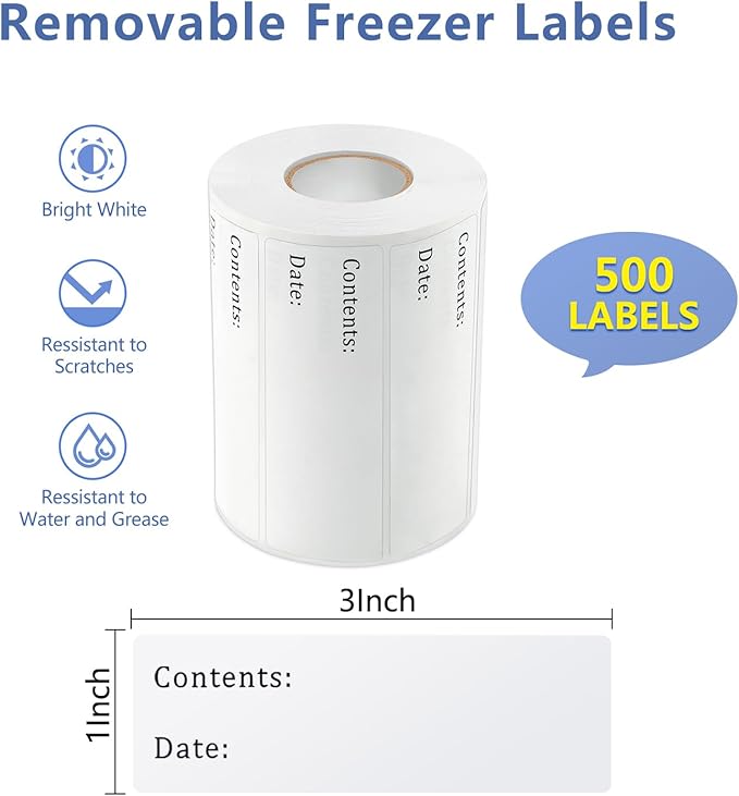 500pcs Removable Freezer Labels, Yoget 1 x 3 Inch Food Storage Stickers - Image 2