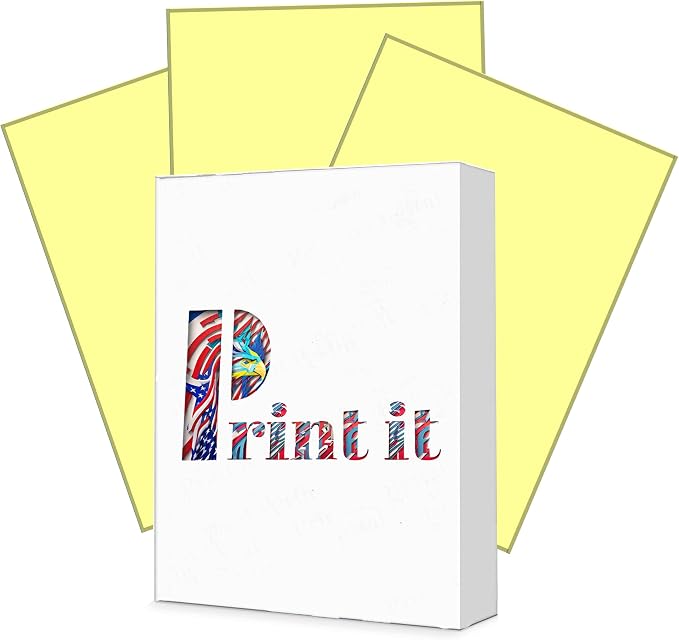 Print It - Vellum Bristol Colored Cardstock Cover Paper, 67 Lb, 8.5" X 11” by Unknown