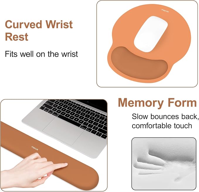 MOSISO Wrist Rest Support for Mouse Pad&Keyboard Set, Circle Curved Ergonomic - Image 5