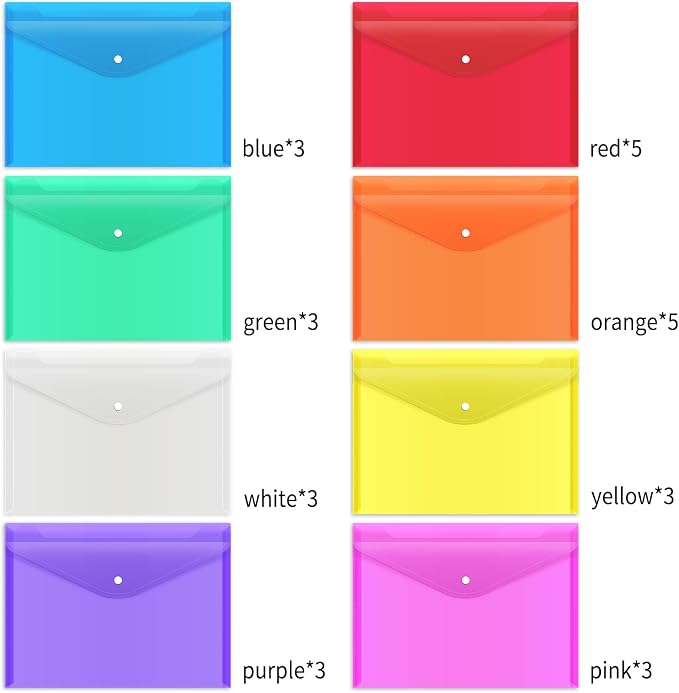 EOOUT 28pcs Plastic Envelopes, Plastic Folders - Image 3