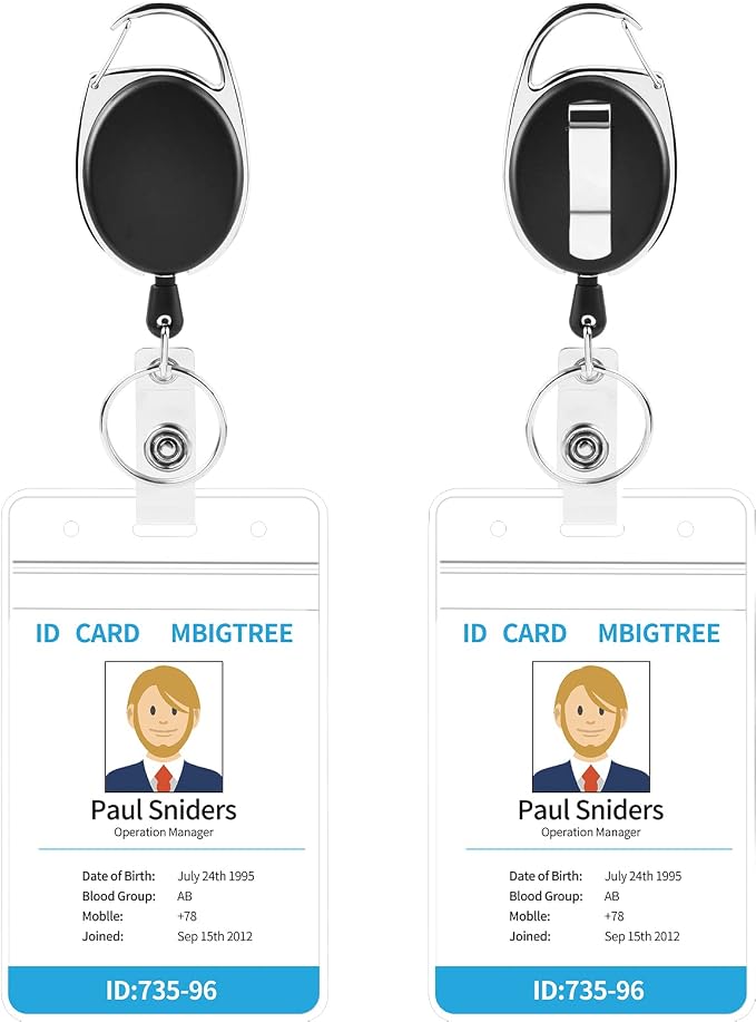 2 Pack ID Badge Holder, Badge Holder Retractable Clip by moeverEx