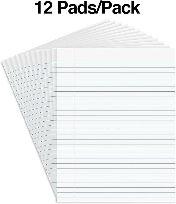 STAPLES Notepads, 8.5” x 11”, Wide Ruled, 50 Sheets/Pad - Image 2
