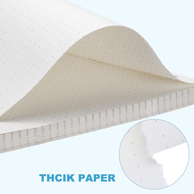 PATIKIL A6 Dot Grid Paper 6-Ring Binder Loose Leaf Planner Filler Paper Planner Inserts, 80 Sheets/160 Pages, Lined-DeskLoop Office