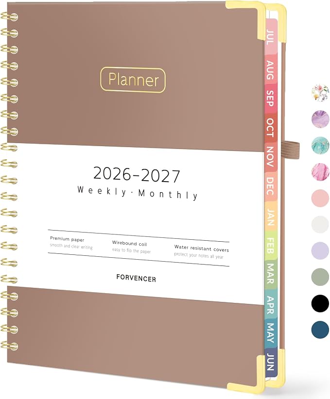 Forvencer Academic Planner 2026-2027, Hardcover Calendar Planner Weekly & by Forvencer