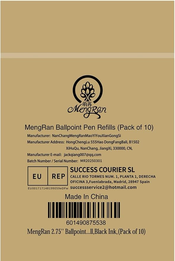 MengRan 2.75'' Mini D1 Ballpoint Ink Pen Refills, 10 Pack | 1mm Medium Tip - Image 6