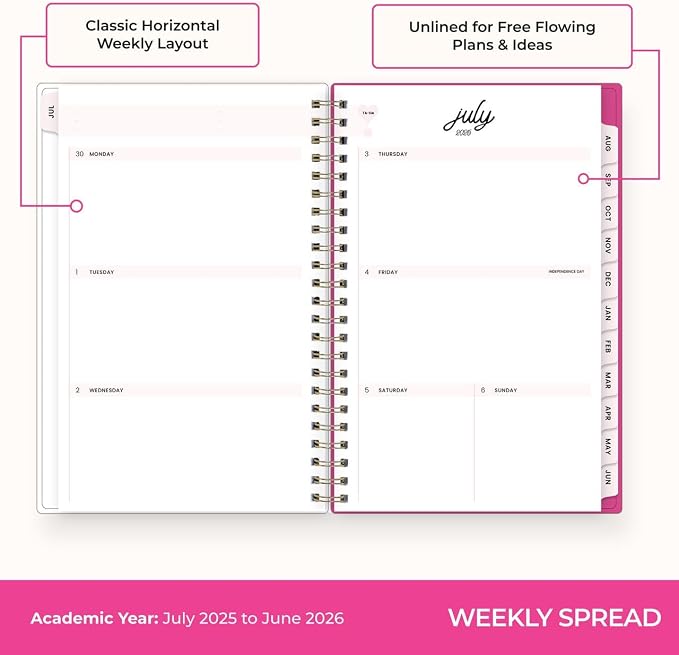 Blue Sky Color Me Courtney 2025-2026 Weekly and Monthly Academic Year Planner - Image 3