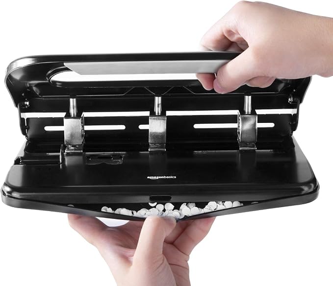 Amazon Basics Semi-Adjustable 3-Hole Punch, 30 Sheet Capacity - Image 5
