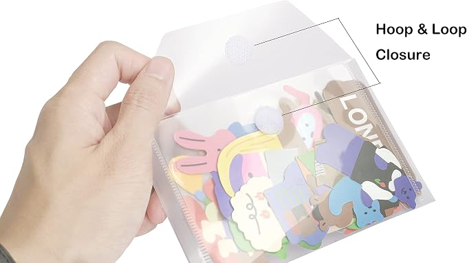 3x5 Plastic Envelopes Hook Loop Closure Coupon Receipt Storage Holder 10 Pack - Image 2