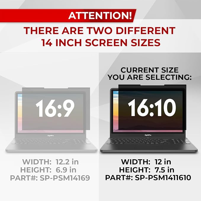 SightPro Magnetic Laptop Privacy Screen 14 Inch 16:10 - Image 3