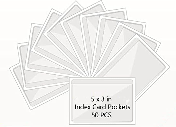 50pcs Self-Adhesive Business Card Protecror, Waterproof Clear Adhesive Label - Image 2