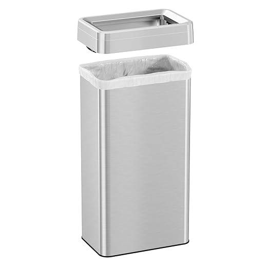 iTouchless 21 Gallon Open Top Recycling Bin and Kitchen Trash Can, Rectangular Commercial Grade Stainless Steel, 80 Liter Trashcan for Home Office Work Bedroom Living Room Garage Extra-Large Capacity-DeskLoop Office