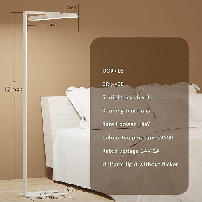 LED Desk Lamp for Home Office, Double Head Desk Lamp,24W Dimmable Desk Light 5 Color 5 Brightness Levels Office Lamp, Adjustable Gooseneck Office Light Eye Protection (White-Large Desk lamp)-DeskLoop Office