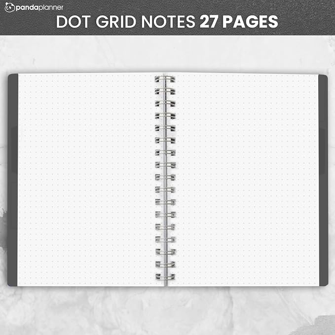 Panda Planner A5 Undated Weekly Spiral Notebook 2026-2027, 5.75x8.25 Black | 52 - Image 5