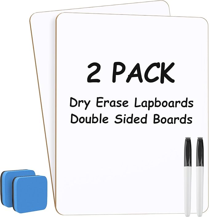 MaxGear Double Sided Dry Erase Board, 2 Pack | Reusable Double Sided Surface by MaxGear